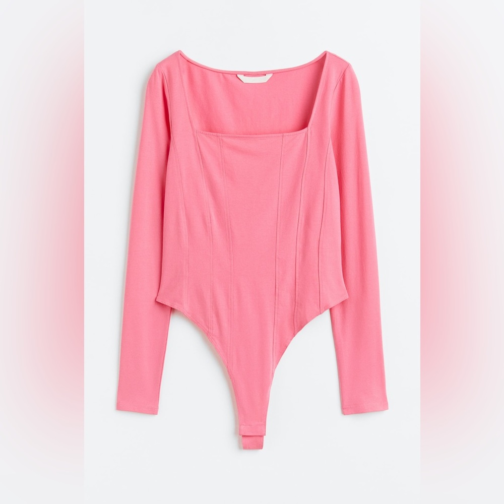 H&M Coral Long Sleeve Bodysuit